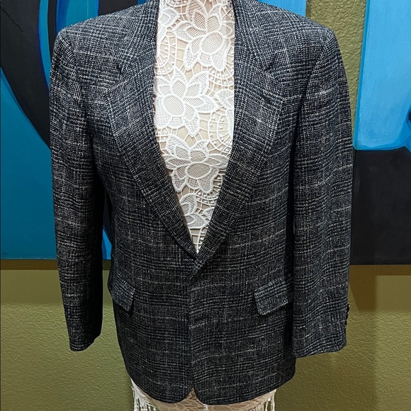 Adolfo Other - Adolfo Charcoal and White Patterned Blazer